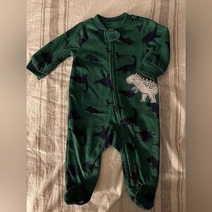 Carters | Fleece Green Dino Pajamas | baby boy 3 mo